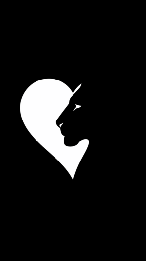 Lion Heart Logo in White Negative Space Style