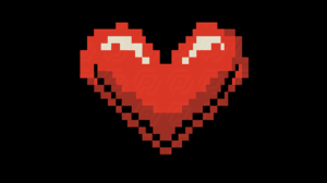 Retro Pixelated Red Heart Icon