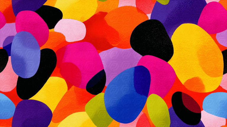 Bright Abstract Color Shapes On Bold Background