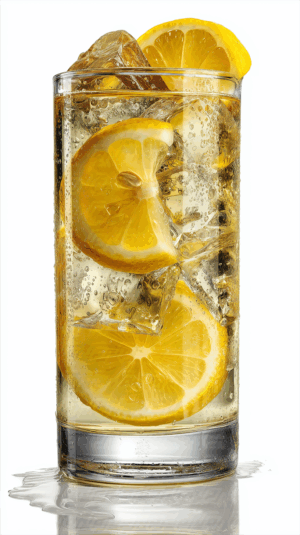 Iced Lemon Water With Bubbles and Citrus Wedges