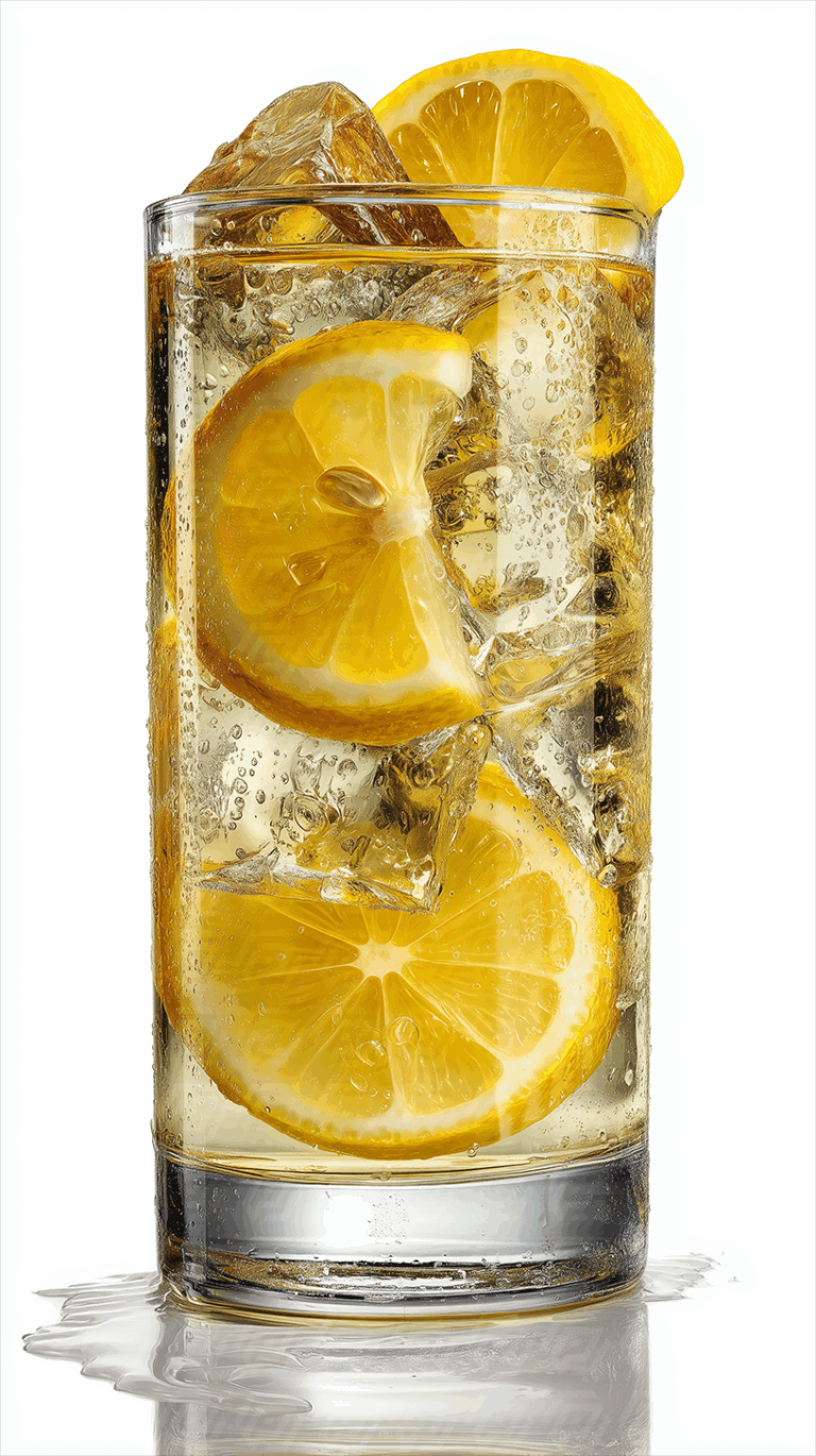 Iced Lemon Water With Bubbles and Citrus Wedges