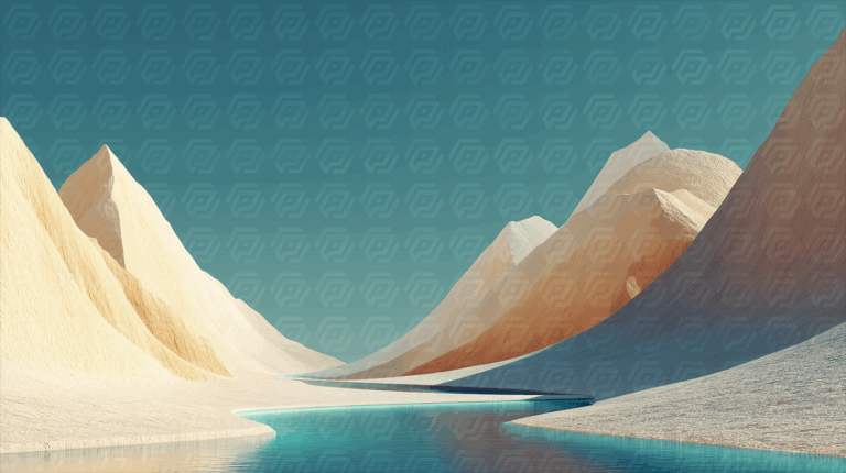 Minimal Desert River Valley in Soft Tones