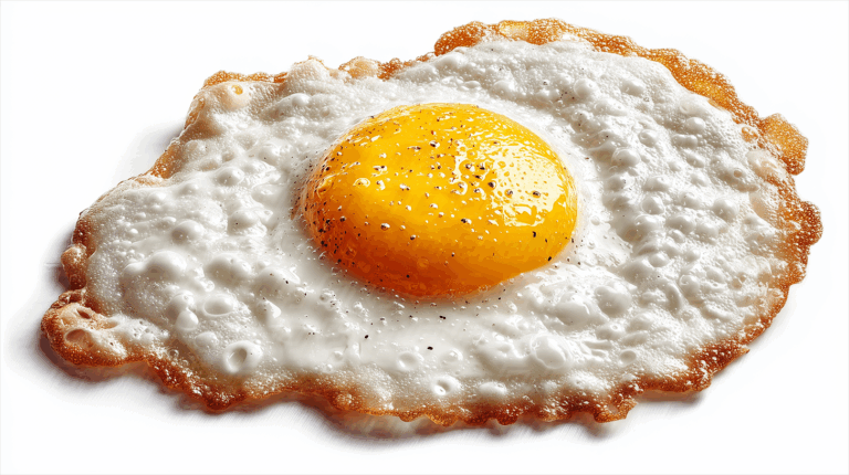 Golden Yolk Fried Egg with Foamy Egg Whites