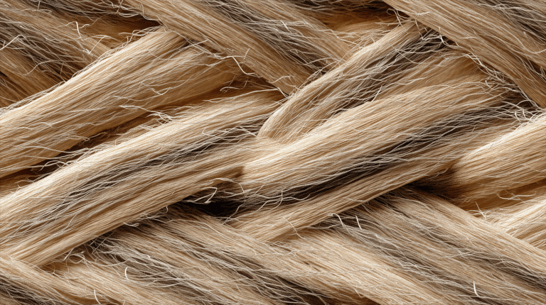 Extreme Close-Up Of Natural Twisted Fiber Rope