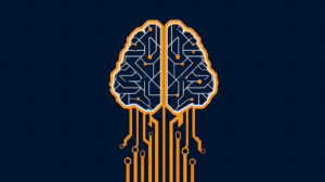 Abstract Digital Brain Circuit Design on Dark Background