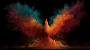 Vibrant Phoenix Rising With Explosive Colors