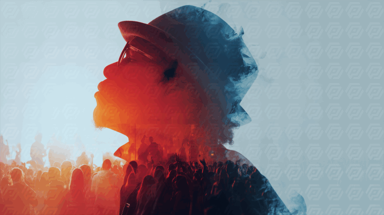 Moody Double Exposure Portrait With Festival Vibes And Smoky Overlay