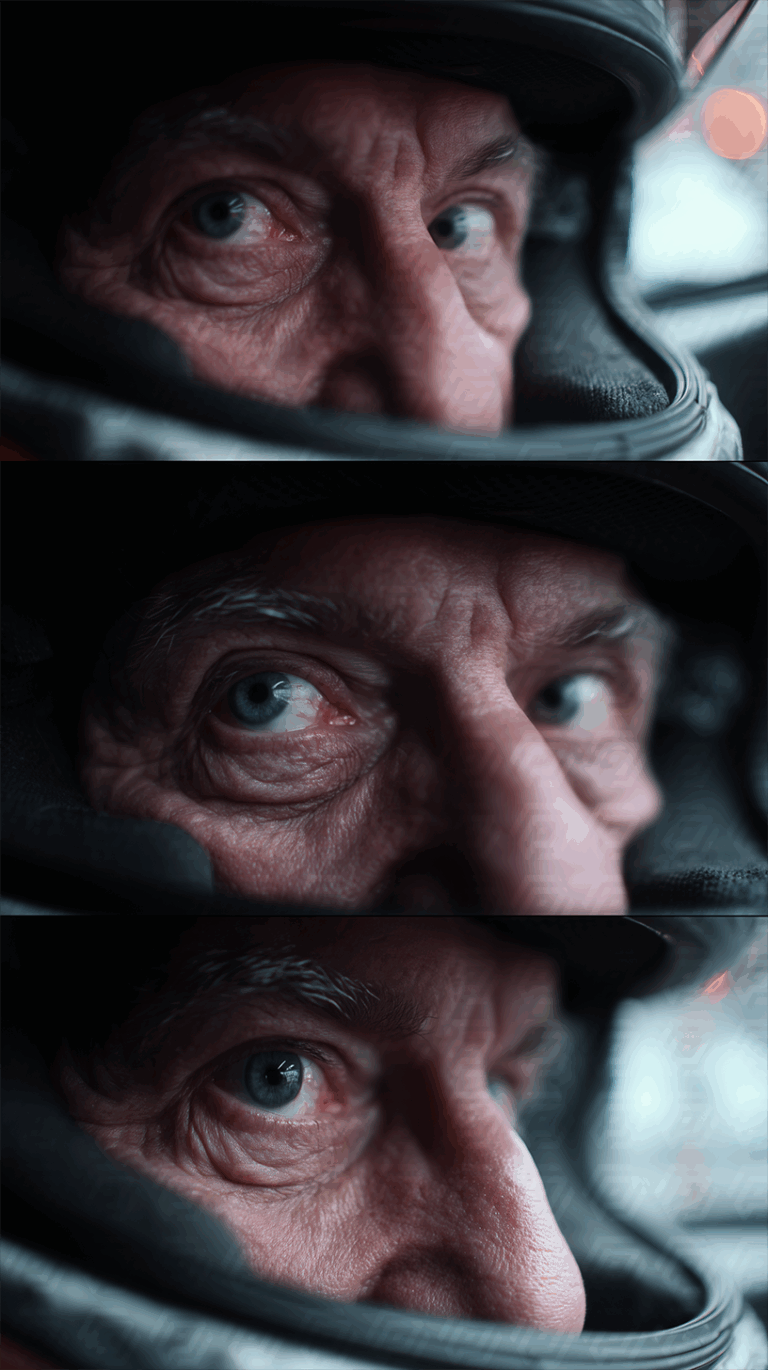 Elderly Race Driver Showing Determined Gaze