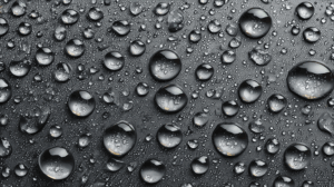 Symmetrical Pattern of Water Droplets on Dark Background