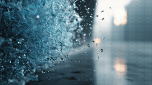 Abstract Water Splashes And Bubbles Dynamic Motion Background