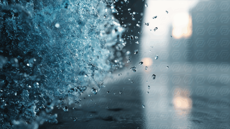 Abstract Water Splashes And Bubbles Dynamic Motion Background