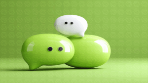 Cute Green And White Chat Bubbles On Green Background