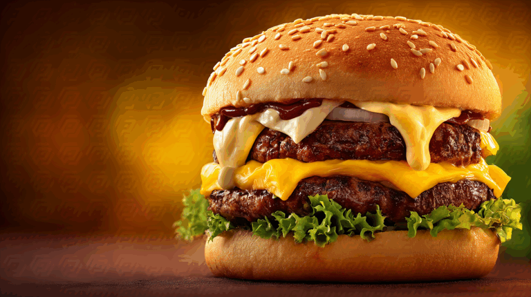 Classic Cheeseburger With Melty Cheese And Fresh Greens
