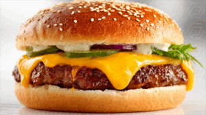 Classic Cheeseburger with Pickles, Onions, and Mayonnaise