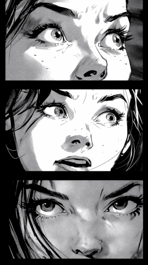 Intense Comic Panel Sequence Showing Shocked Facial Expressions