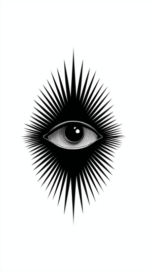 Surreal All-Seeing Eye with Radiant Symmetry and Smooth Contours