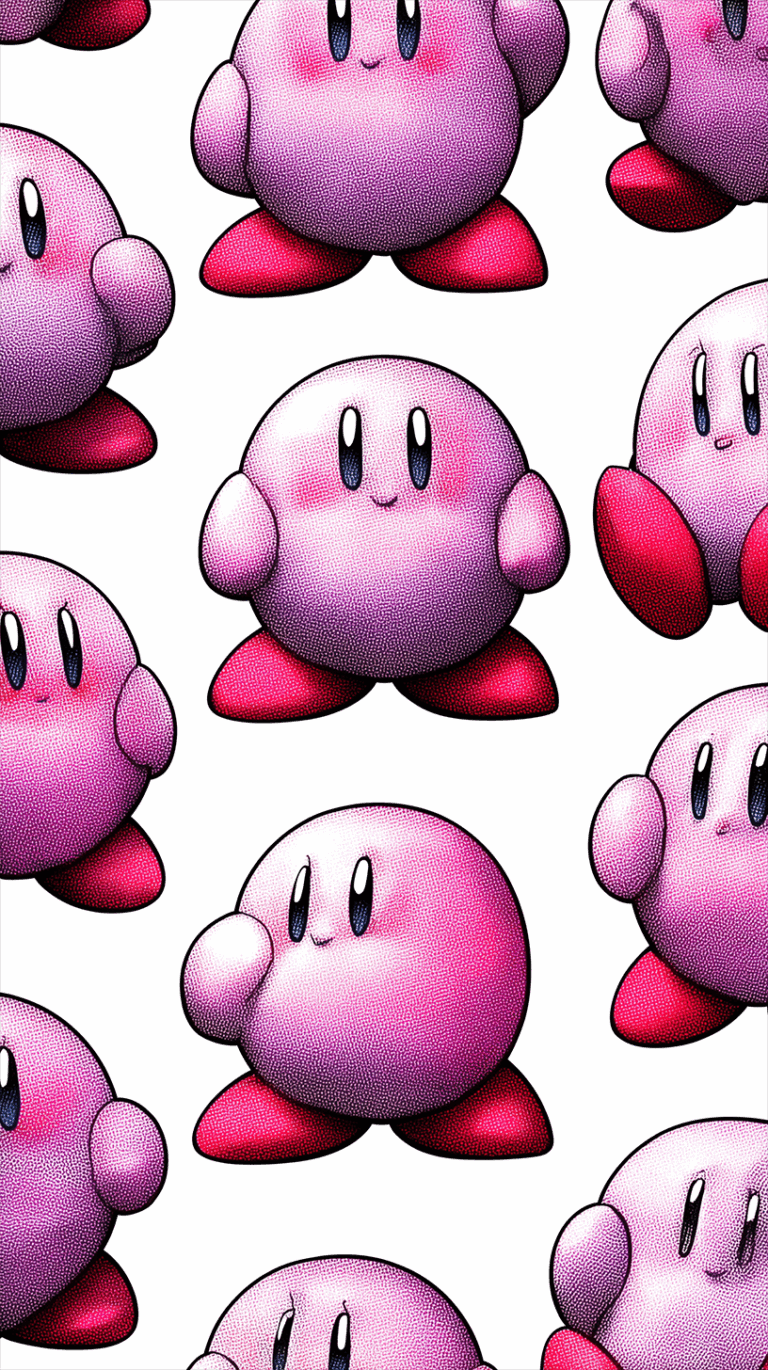 Seamless Pattern of Cute Pink Cartoon Character with Red Shoes